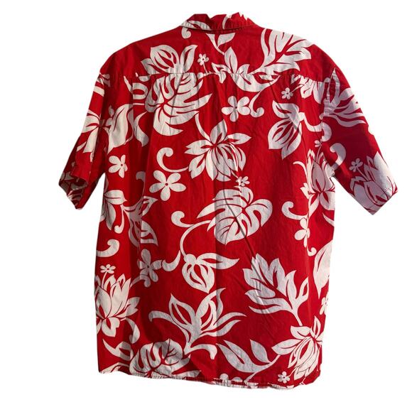 Hilo Hattie The Original Hawaiian Red Classic Hibiscus Aloha Shirt Men's Large - Picture 5 of 6